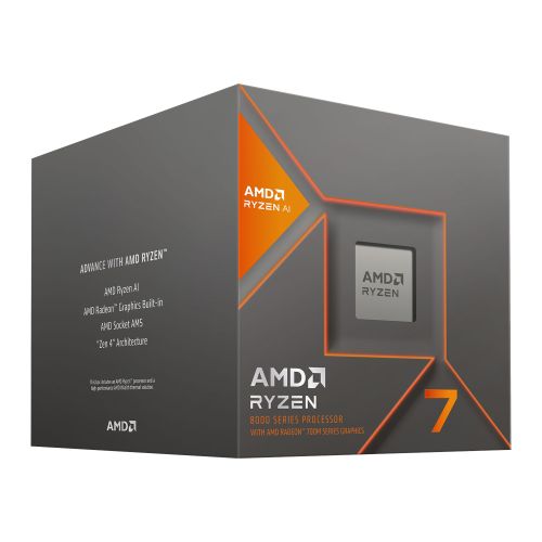 AMD Ryzen 7 8700G with Wraith Spire Cooler, AM5, Up to 5.1GHz, 8-Core, 65W, 24MB Cache, 4nm, 8th Gen, Radeon Graphics AMD Ryzen 7 8700G with Wraith Spire Cooler, AM5, Up to 5.1GHz, 8-Core, 65W, 24MB Cache, 4nm, 8th Gen, Radeon Graphics